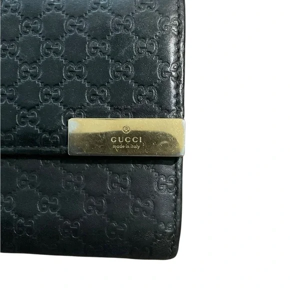 Gucci Black Micro Guccissima Long Wallet - Picture 2 of 6